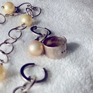 Gorgeous Designer Large Pearl & Sterling Set